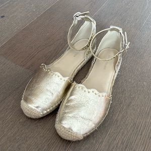 Marc Fisher Gold Studded Espadrilles | Size 8.5